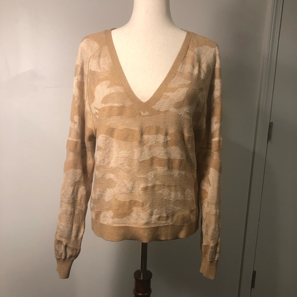 Lucky brand size medium neutral, camo sweater